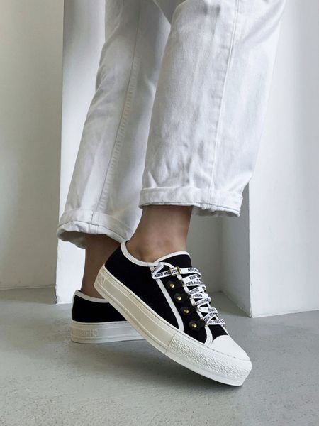 Женские кеды Dior Walk'n'Dior Low-Top Sneakers Black Canvas Premium 37 D005 фото