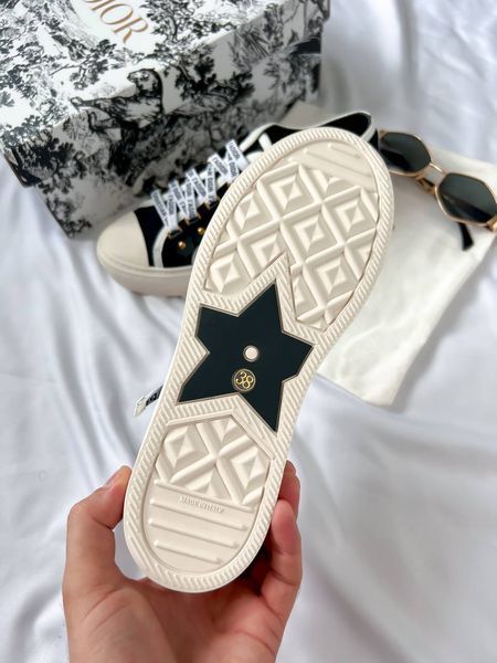 Женские кеды Dior Walk'n'Dior Low-Top Sneakers Black Canvas Premium 37 D005 фото