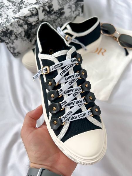 Женские кеды Dior Walk'n'Dior Low-Top Sneakers Black Canvas Premium 37 D005 фото