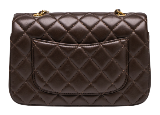 Сумка Chanel Classic 1.55 Small Single Flap in Chocolate Quilted Lambskin/Gold Hardware 240 фото