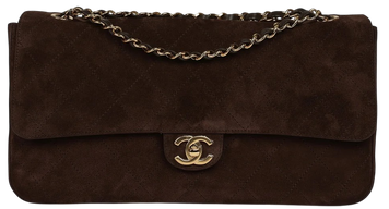 Сумка Chanel Maxi "Souplissimo" Small Flap Bag in Dark Brown Suede with Gold Hardware 657 фото