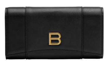 Гаманець Balenciaga Hourglass Continental Wallet Black 88168 фото