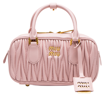 Сумка Miu Miu Arcadie Matelass&eacute; Nappa Regular Leather Bag in Powder Pink 451 фото