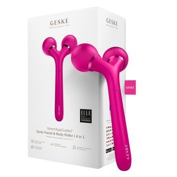 Електронний ультразвуковий ролик для обличчя та тіла Geske Sonic Facial&Body Roller 4in1 Magenta 0031 фото