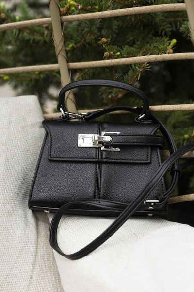 Сумка JW PEI Elise Top-Handle Bag in Black Leather/Palladium Hardware 0443 фото