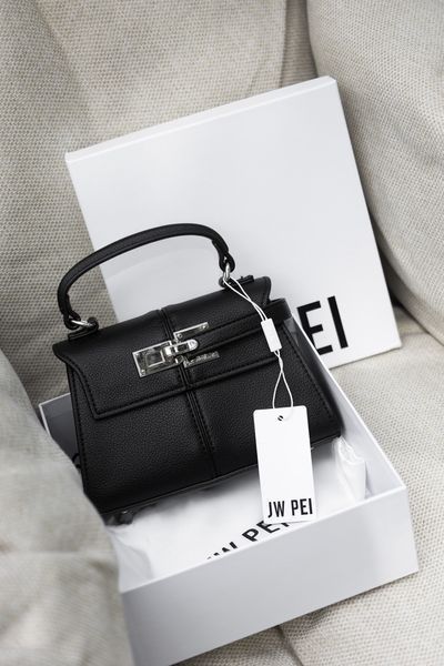 Сумка JW PEI Elise Top-Handle Bag in Black Leather/Palladium Hardware 0443 фото