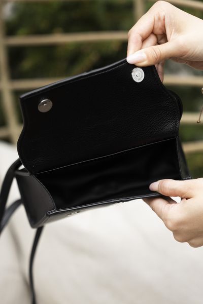 Сумка JW PEI Elise Top-Handle Bag in Black Leather/Palladium Hardware 0443 фото