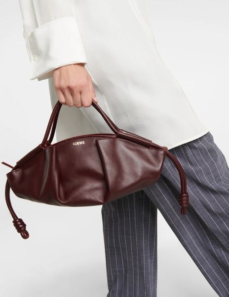 Сумка Loewe Paseo Small Tote Bag in Burgundy Leather Premium Quality 1693 фото