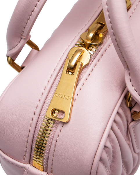 Сумка Miu Miu Arcadie Matelass&eacute; Nappa Regular Leather Bag in Powder Pink 451 фото