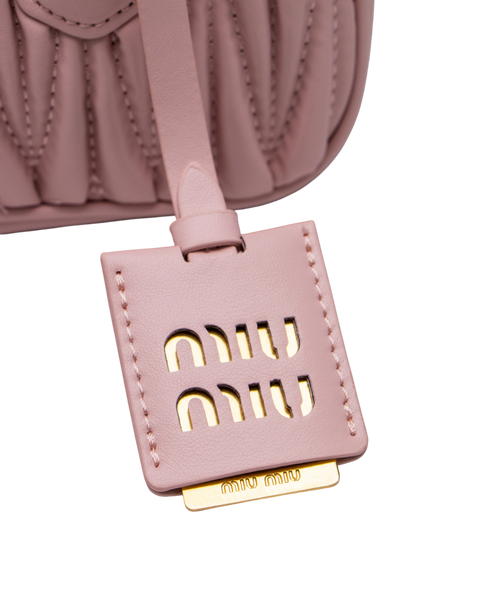 Сумка Miu Miu Arcadie Matelass&eacute; Nappa Regular Leather Bag in Powder Pink 451 фото