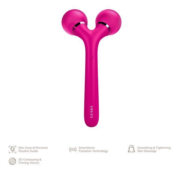 Електронний ультразвуковий ролик для обличчя та тіла Geske Sonic Facial&Body Roller 4in1 Magenta 0031 фото