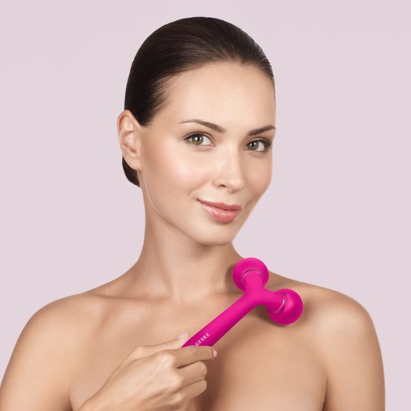 Електронний ультразвуковий ролик для обличчя та тіла Geske Sonic Facial&Body Roller 4in1 Magenta 0031 фото