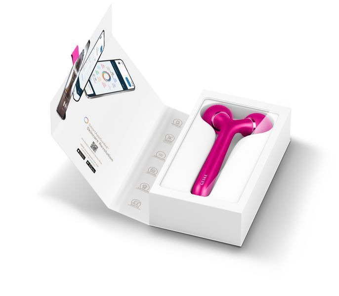 Електронний ультразвуковий ролик для обличчя та тіла Geske Sonic Facial&Body Roller 4in1 Magenta 0031 фото