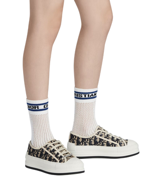 Женские кеды Dior Walk'n'Dior Platform Sneakers in Deep Blue Dior Oblique Embroidered Cotton Premium Quality 36 0017 фото