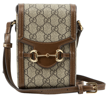 Сумка Gucci Horsebit 1955 Mini Bag in Brown/Beige GG Supreme Canvas/Gold Hardware 136 фото