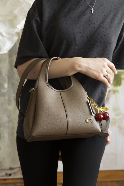 Сумка Coach Lana Shoulder Bag in Polished Pebble Leather Dark Stone 0511 фото