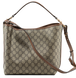 Сумка Gucci GG Emblem Medium Bucket Bag in Beige and Dark Brown New GG Monogram Coated Canvas 0411 фото 3
