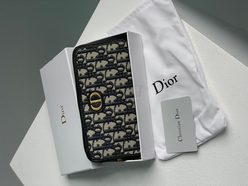 Гаманець Christian Dior 30 Montaigne Wallet Blue Oblique Jacquard 88166 фото