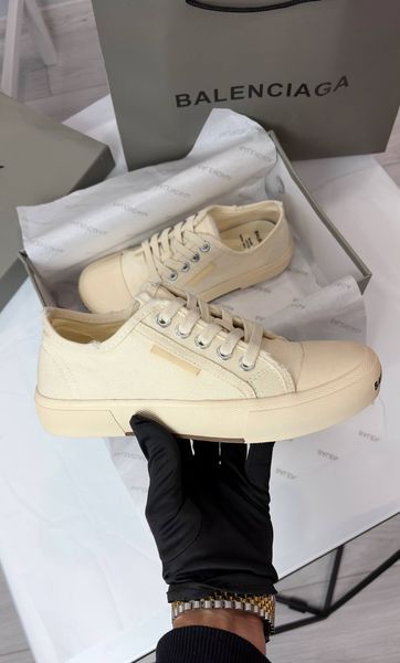 Жіночі кеди Balenciaga Paris Low-Top Sneakers in Ivory Canvas Premium 36 94256 фото