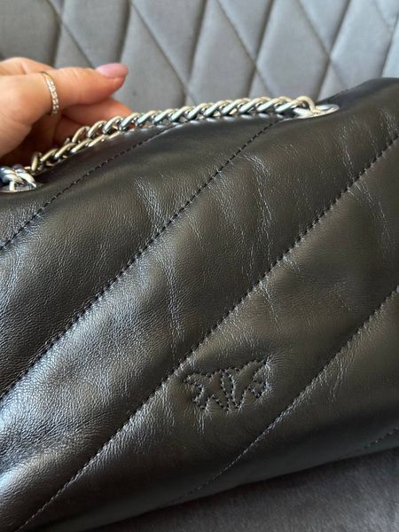 Сумка Pinko Baby Love Bag Puff Maxi Quilt Black/Silver 0246 фото