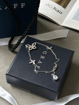 Браслет Graff Butterfly Silhouette Diamond Pendant 18K White Gold JW0801 фото