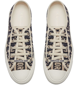 Жіночі кеди Dior Walk'N'Dior Low-Top Sneaker Deep Blue Oblique Embroidered Cotton Premium 37 7652 фото