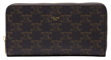 Гаманець Celine Large Zipped Wallet in Triomphe Canvas Brown 88157 фото