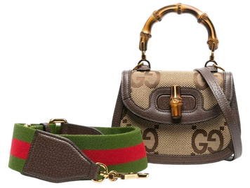 Cумка Gucci Bamboo 1947 Mini Bag in Jumbo GG Canvas 101 фото