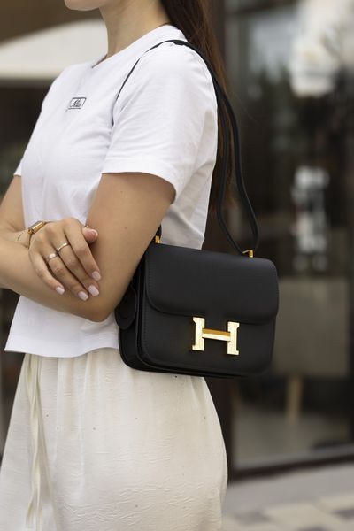 Сумка Hermes Constance 19 Mini Bag in Black Epsom Leather/Gold Hardware 0263 фото