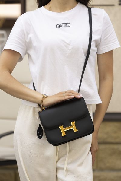 Сумка Hermes Constance 19 Mini Bag in Black Epsom Leather/Gold Hardware 0263 фото