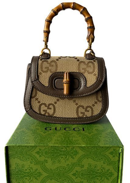 Cумка Gucci Bamboo 1947 Mini Bag in Jumbo GG Canvas 101 фото
