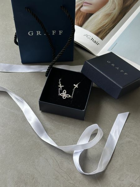 Браслет Graff Butterfly Silhouette Diamond Pendant 18K White Gold JW0801 фото