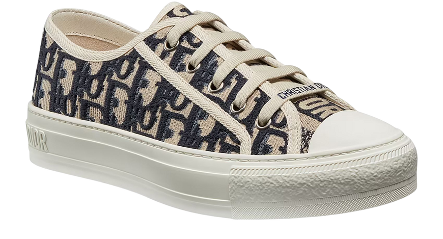 Жіночі кеди Dior Walk'N'Dior Low-Top Sneaker Deep Blue Oblique Embroidered Cotton Premium 37 7652 фото