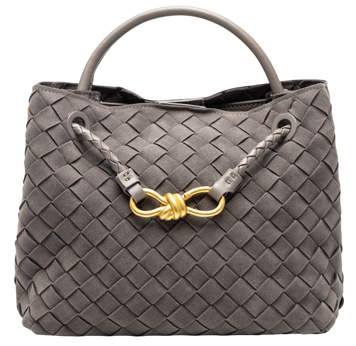 Сумка Bottega Veneta Andiamo Small Bag in Grey Intrecciato Suede 991266 фото