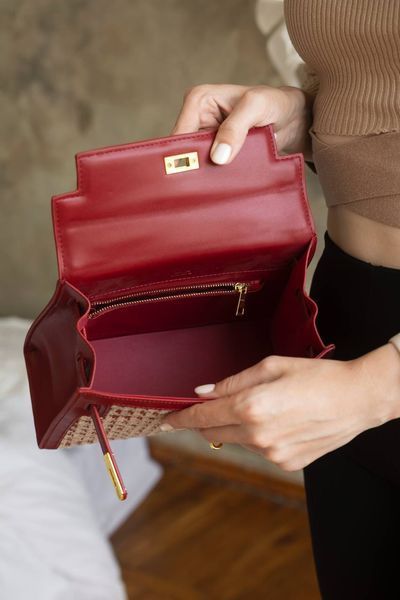 Сумка Hermes Kelly Sellier 25 in Rojo Tweed and Leather/Gold Hardware 135 фото