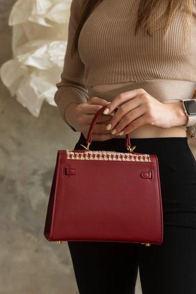 Сумка Hermes Kelly Sellier 25 in Rojo Tweed and Leather/Gold Hardware 135 фото