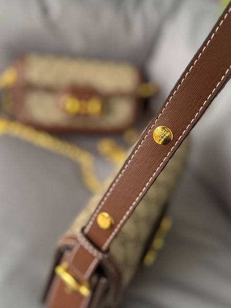 Сумка Gucci Horsebit 1955 Medium Shoulder Bag in Beige/Dark Brown GG Supreme Canvas/Gold-Toned Hardware 023 фото