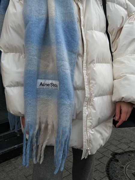 Шарф Acne Studio Mohair Checked Scarf White/Grey/Blue 55005 фото