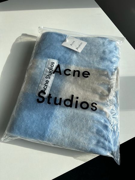 Шарф Acne Studio Mohair Checked Scarf White/Grey/Blue 55005 фото
