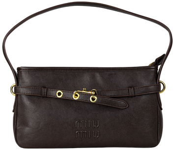 Сумка Miu Miu Aventure Nappa Leather Bag in Briarwood/Antiqued Gold-Tone Hardware 99733 фото