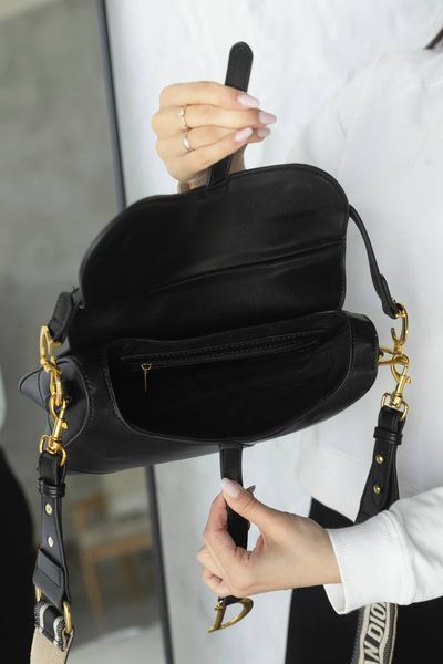 Сумка Dior Saddle Bag with Strap in Black Ultra Matte Calfskin 0376 фото