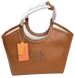 Сумка Miu Miu Ivy Small Tote Bag in Caramel Leather 99863 фото 1