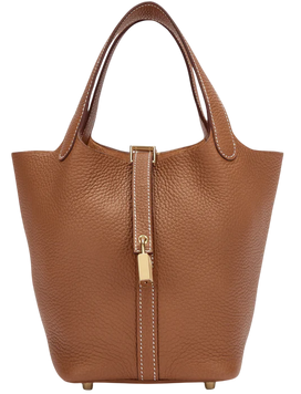Сумка Hermes Picotin Lock 18 PM Bag in Gold Taurillon Clemence Leather/Gold Hardware 411 фото