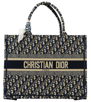 Сумка Dior Large Book Tote Ecru and Blue Dior Oblique Embroidery 0219 фото