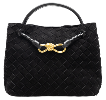 Сумка Bottega Veneta Andiamo Small Bag in Black Intrecciato Suede 991266 фото
