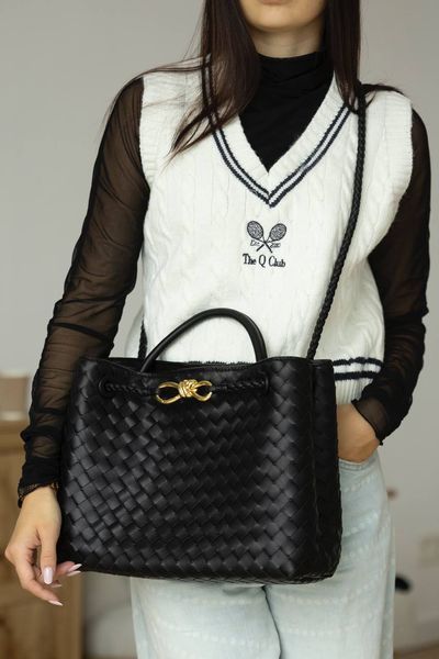 Сумка Bottega Veneta Andiamo Intrecciato Medium Leather Bag Black 99631 фото