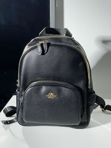 Рюкзак Coach Mini Court Black Pebbled Leather Shoulder Backpack Bag 99200 фото