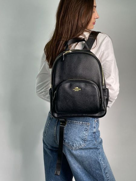 Рюкзак Coach Mini Court Black Pebbled Leather Shoulder Backpack Bag 99200 фото