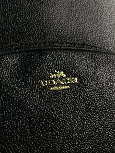 Рюкзак Coach Mini Court Black Pebbled Leather Shoulder Backpack Bag 99200 фото