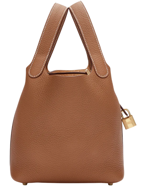 Сумка Hermes Picotin Lock 18 PM Bag in Gold Taurillon Clemence Leather/Gold Hardware 411 фото